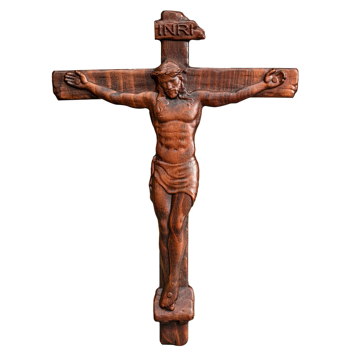 🙏 Hand-Carved Solid Wood Crucifix – A Sacred Christian Cross for Prayer, Home & Gift