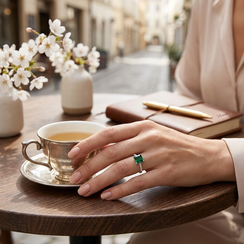 Vintage Emerald Cut Zircon Statement Ring