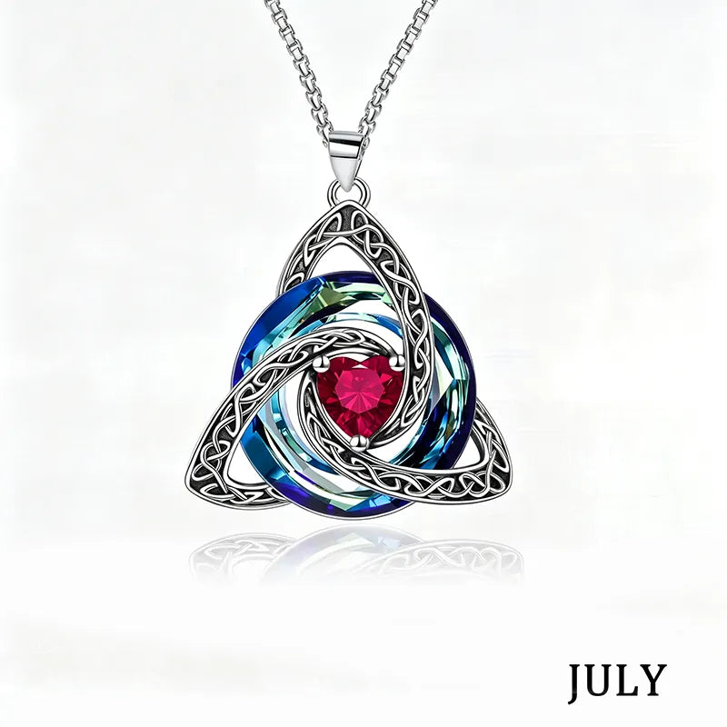 🔥LAST DAY 50% OFF - ✝️Birthstone Celtic Trinity Knot Necklace ✨