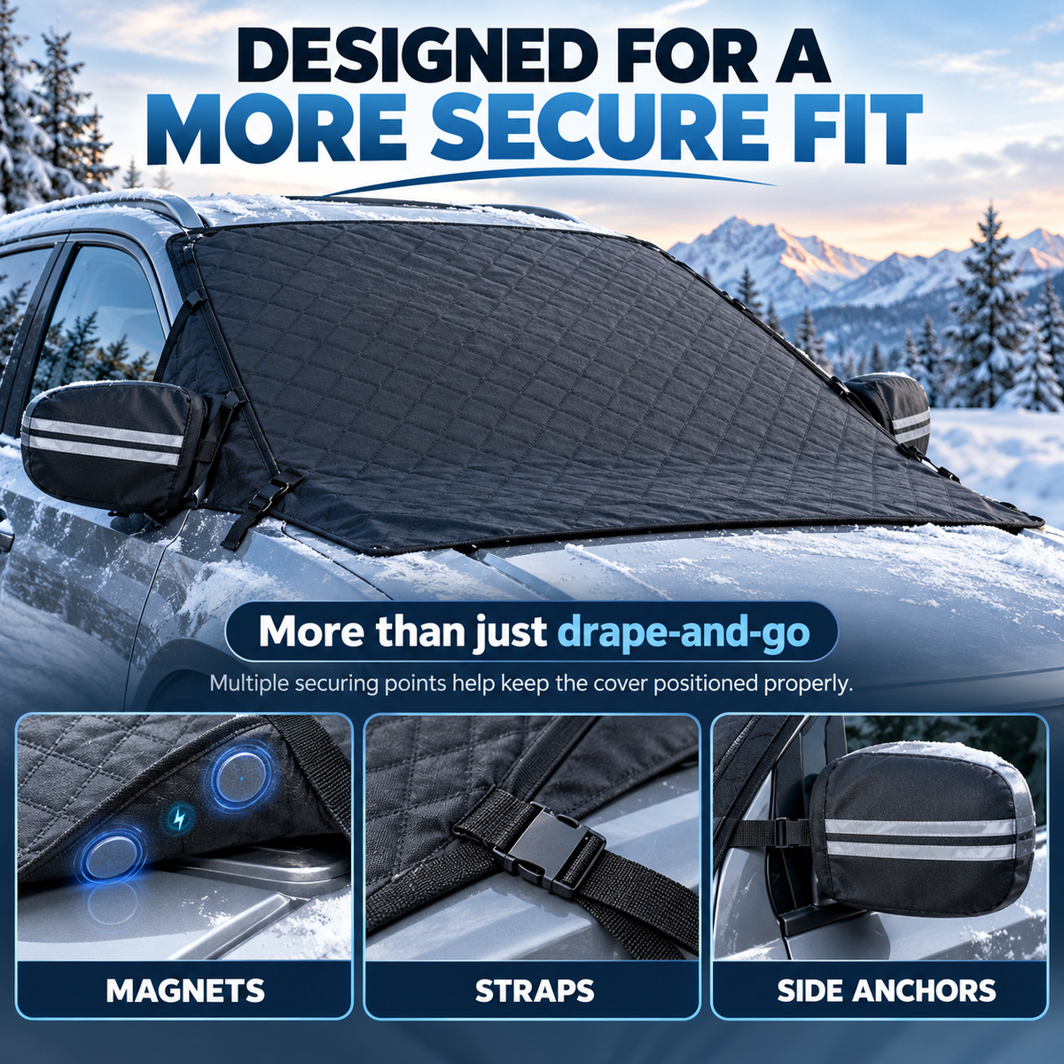🔥50% OFF — 🔥All-Season Windshield Snow Cover with Mirror Protection❄️