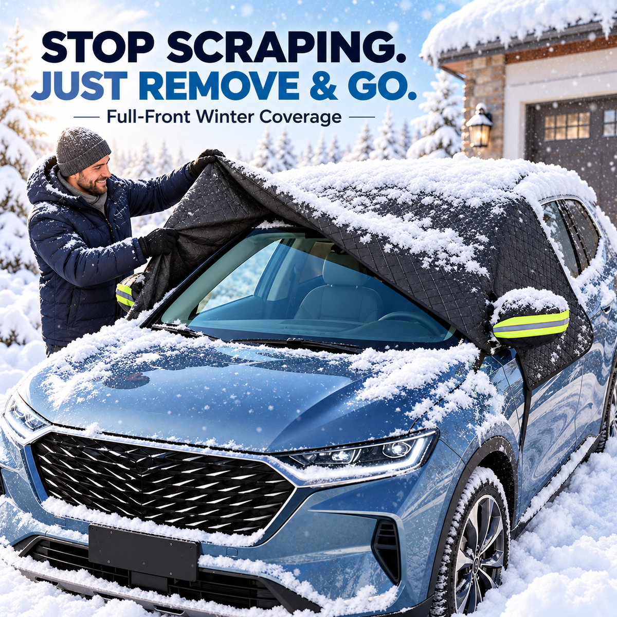 🔥50% OFF — 🔥All-Season Windshield Snow Cover with Mirror Protection❄️