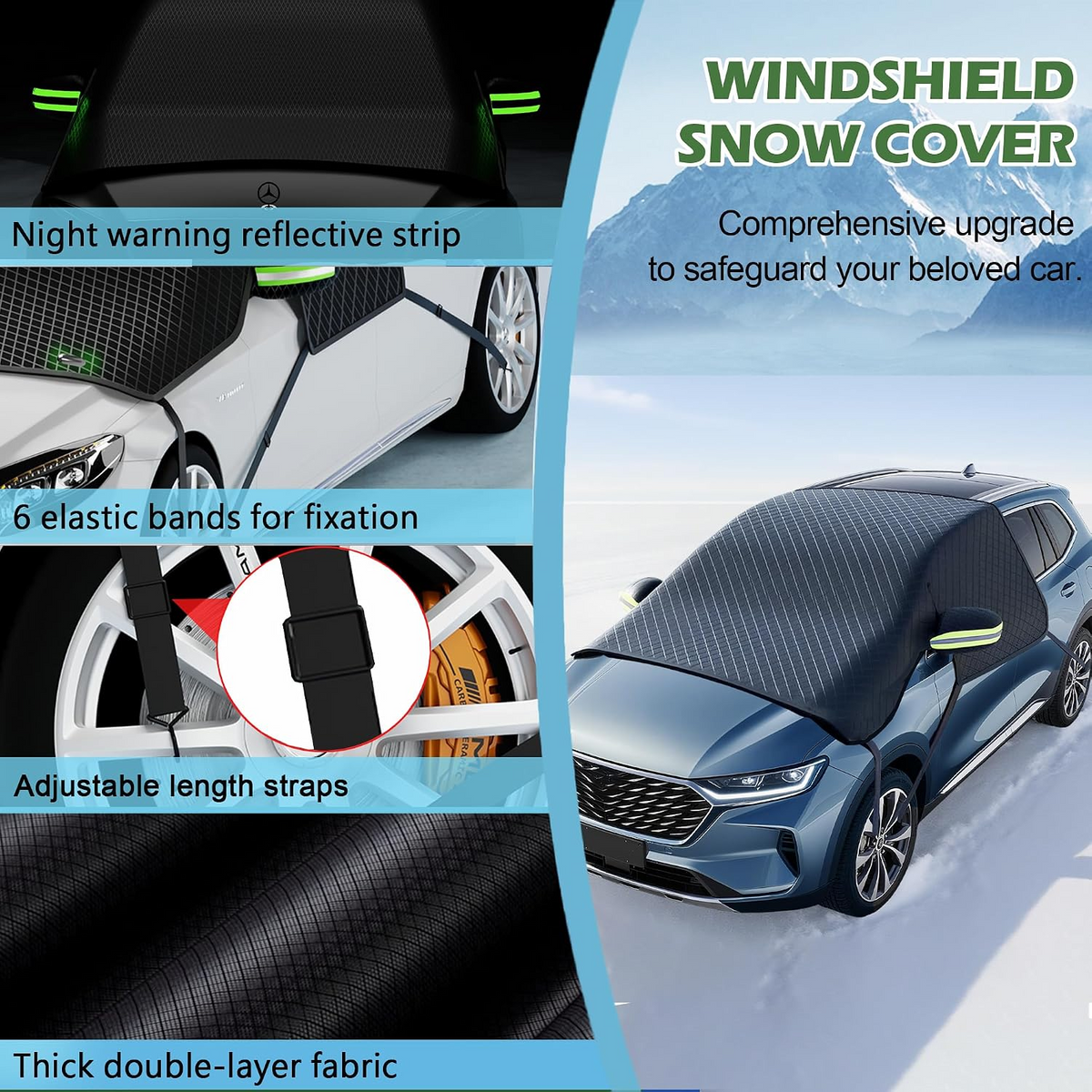 🔥50% OFF — 🔥All-Season Windshield Snow Cover with Mirror Protection❄️