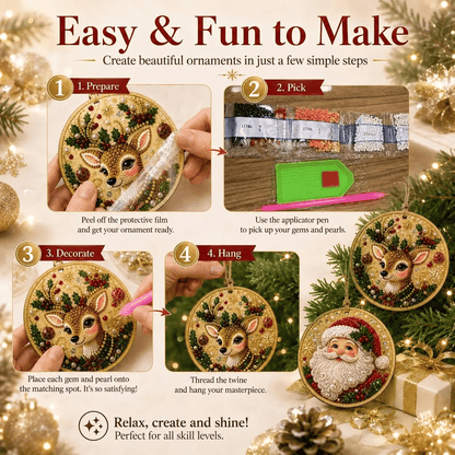 🔥🎄Christmas DIY Diamond Painting Ornaments Kit (6 PCS)🎅