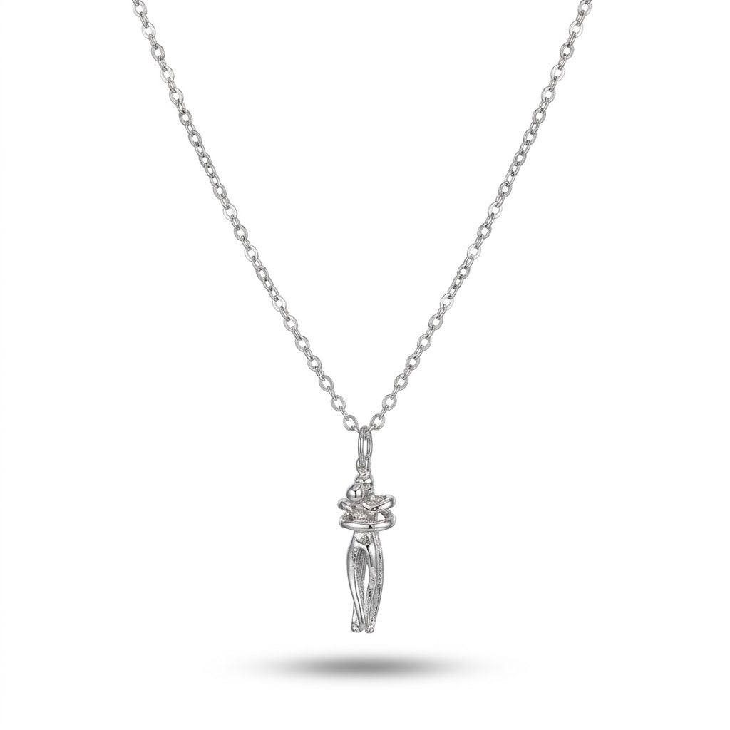Minimalist Hugging Couple Pendant Necklace