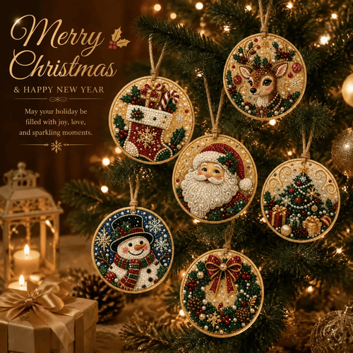 🔥🎄Christmas DIY Diamond Painting Ornaments Kit (6 PCS)🎅