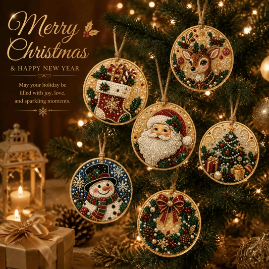 🔥🎄Christmas DIY Diamond Painting Ornaments Kit (6 PCS)🎅