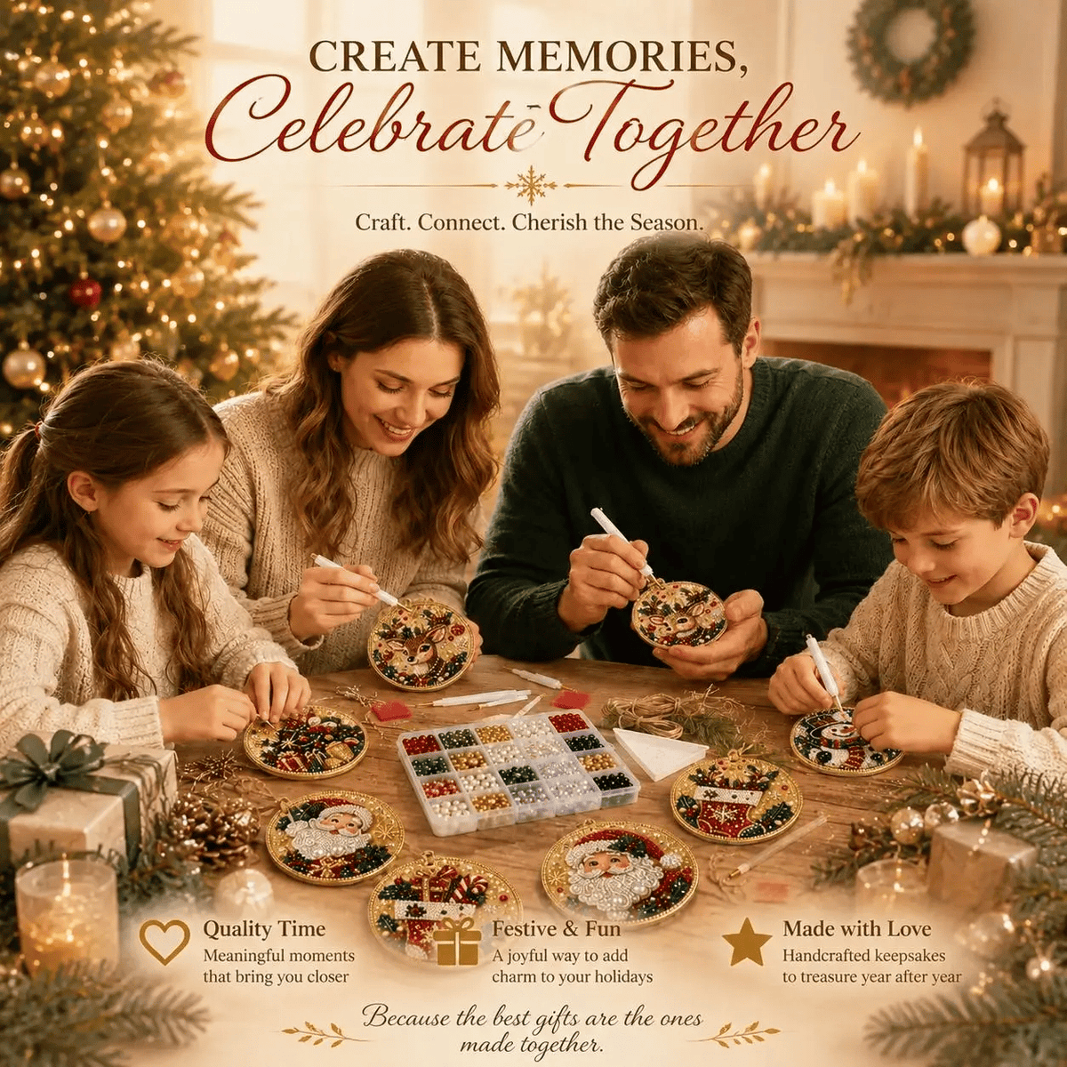 🔥🎄Christmas DIY Diamond Painting Ornaments Kit (6 PCS)🎅