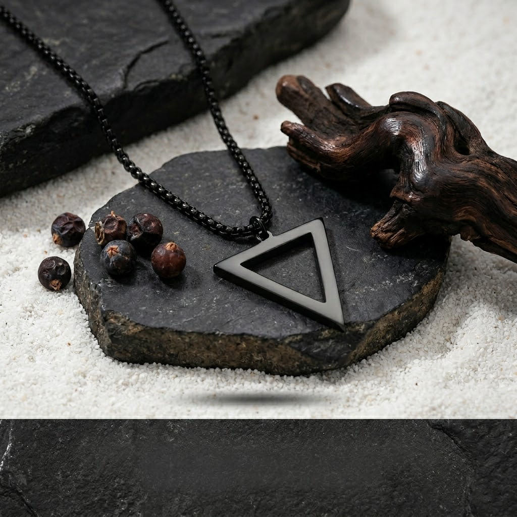 Urban Geometric Triangle Pendant Necklace