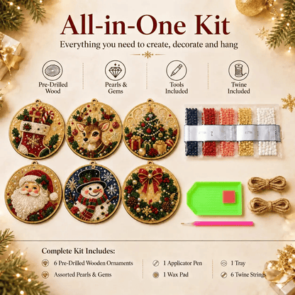 🔥🎄Christmas DIY Diamond Painting Ornaments Kit (6 PCS)🎅