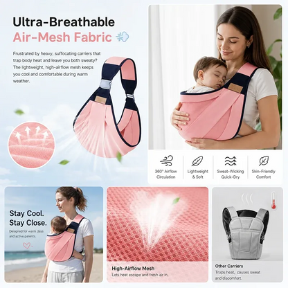 Single‑shoulder breathable baby carrier