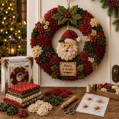 🔥50% Off Last Day 🔥🎄 3D Fabric Poke Wreath DIY Kit
