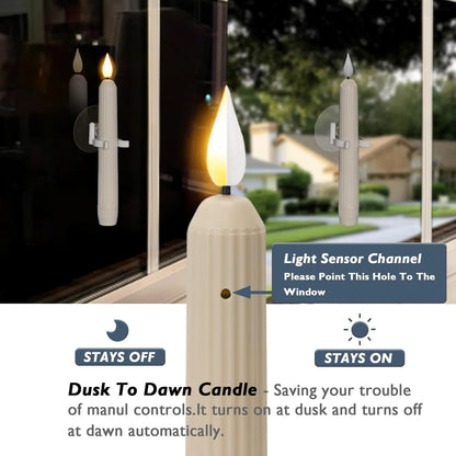 🔥2026 Christmas Sale 50% OFF | Dusk to Dawn LED Window Candles with Suction Cups
