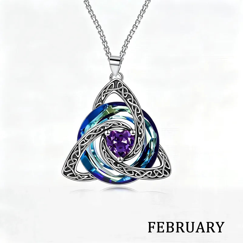 🔥LAST DAY 50% OFF - ✝️Birthstone Celtic Trinity Knot Necklace ✨