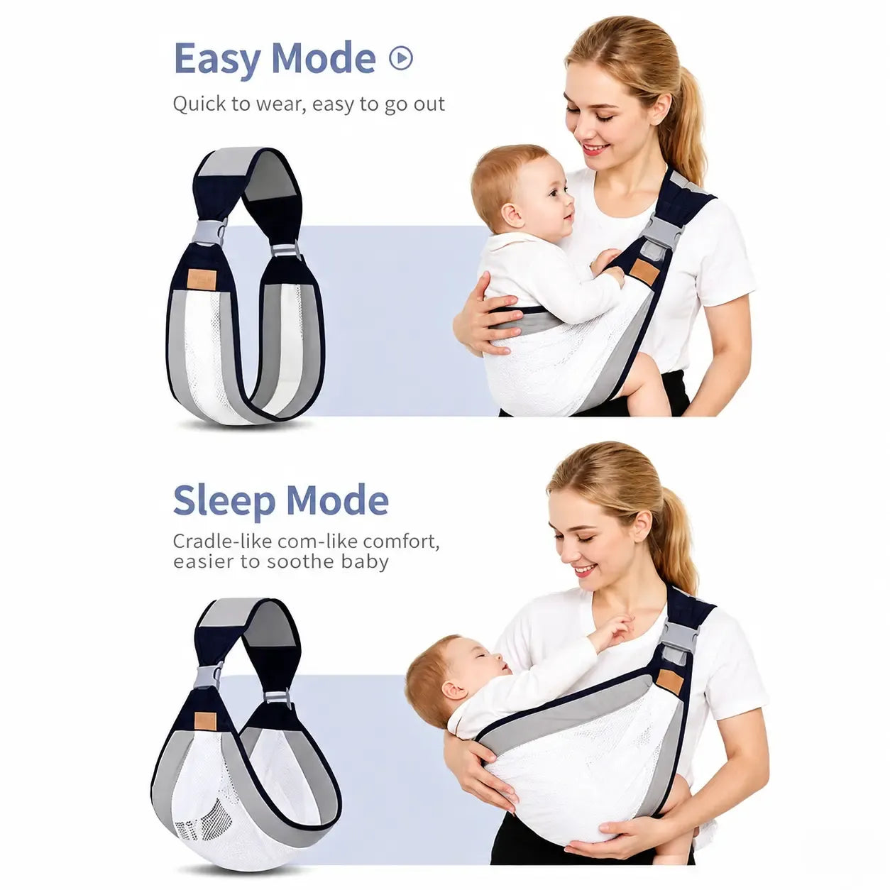 Single‑shoulder breathable baby carrier