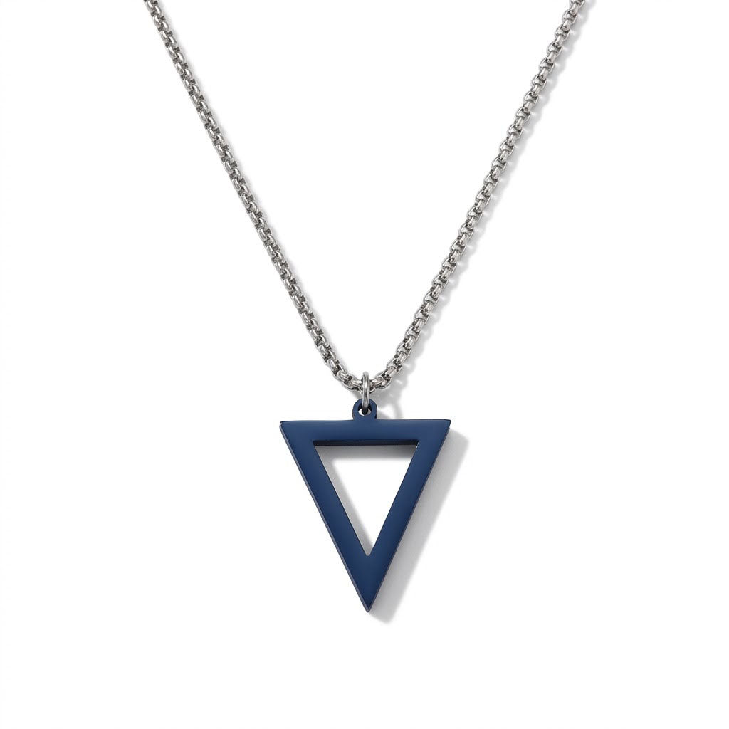 Urban Geometric Triangle Pendant Necklace