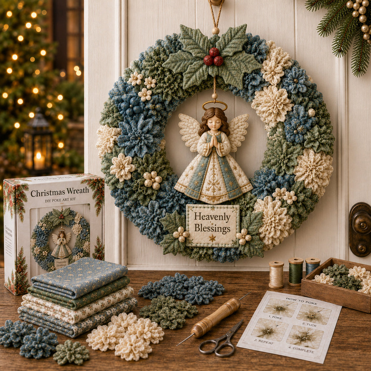 🔥50% Off Last Day 🔥🎄 3D Fabric Poke Wreath DIY Kit