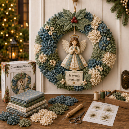 🔥50% Off Last Day 🔥🎄 3D Fabric Poke Wreath DIY Kit