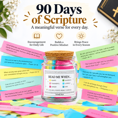 🙏 (GIFTING OFFER) Handmade 90 Day Bible Verses Jar (Free Christian Gift Box)