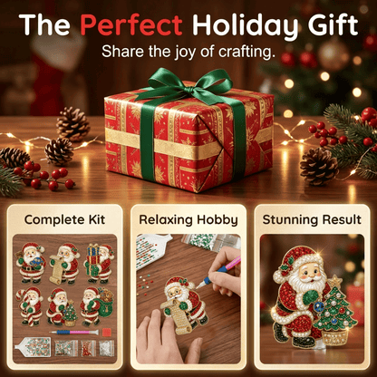 🎄6pcs DIY Santa Claus Diamond Painting Fridge Magnet❤️