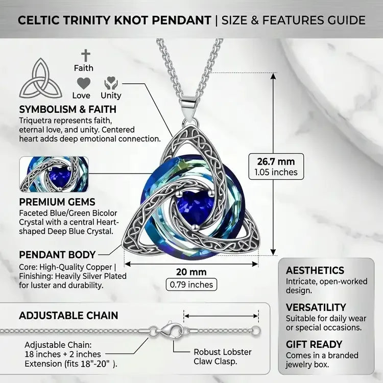 🔥LAST DAY 50% OFF - ✝️Birthstone Celtic Trinity Knot Necklace ✨