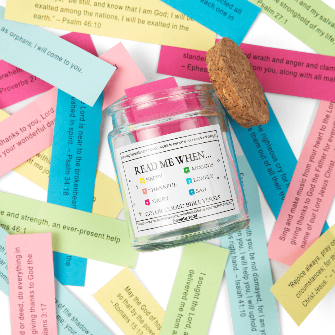 🙏 (GIFTING OFFER) Handmade 90 Day Bible Verses Jar (Free Christian Gift Box)