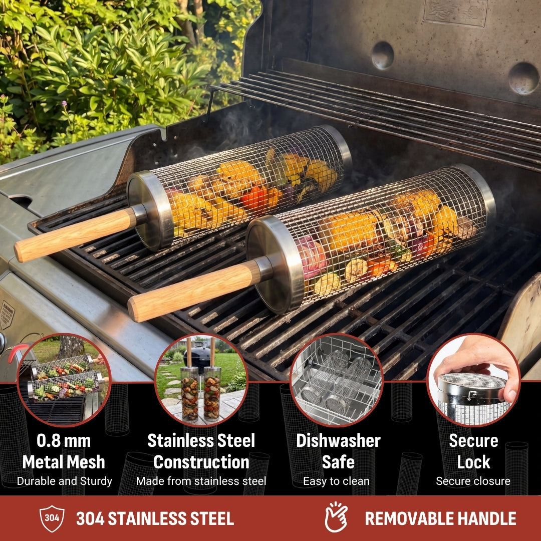 👩‍🍳Rolling Grill Basket🔥