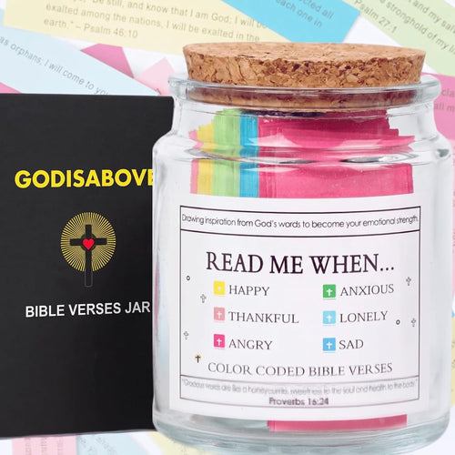 🙏 (GIFTING OFFER) Handmade 90 Day Bible Verses Jar (Free Christian Gift Box)
