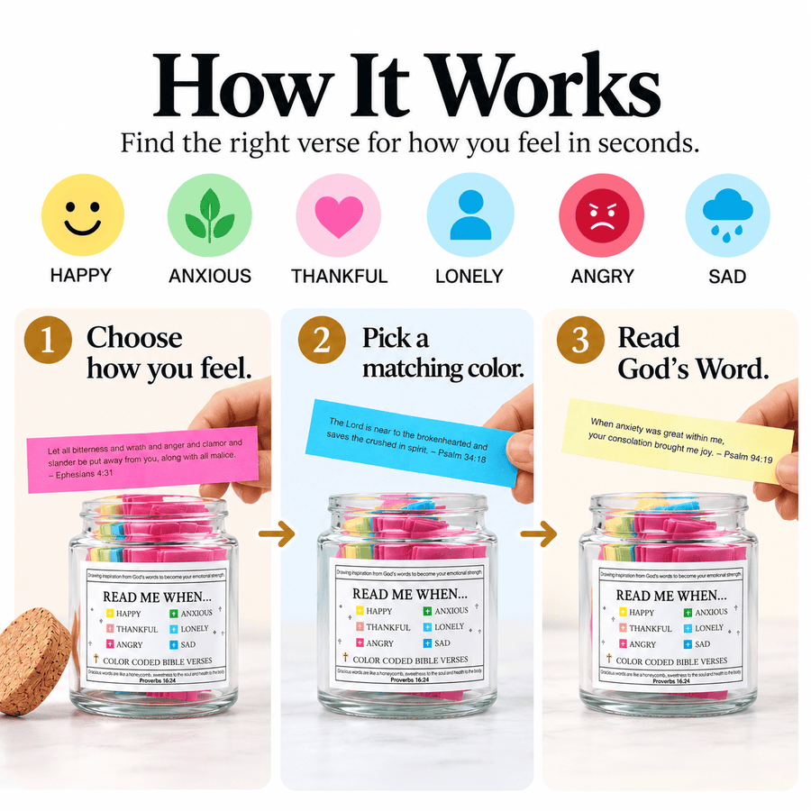 🙏 (GIFTING OFFER) Handmade 90 Day Bible Verses Jar (Free Christian Gift Box)