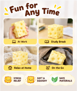 🥥 Coconut Oil Squishy – Ultra-Soft Moldable Stress Relief Fidget