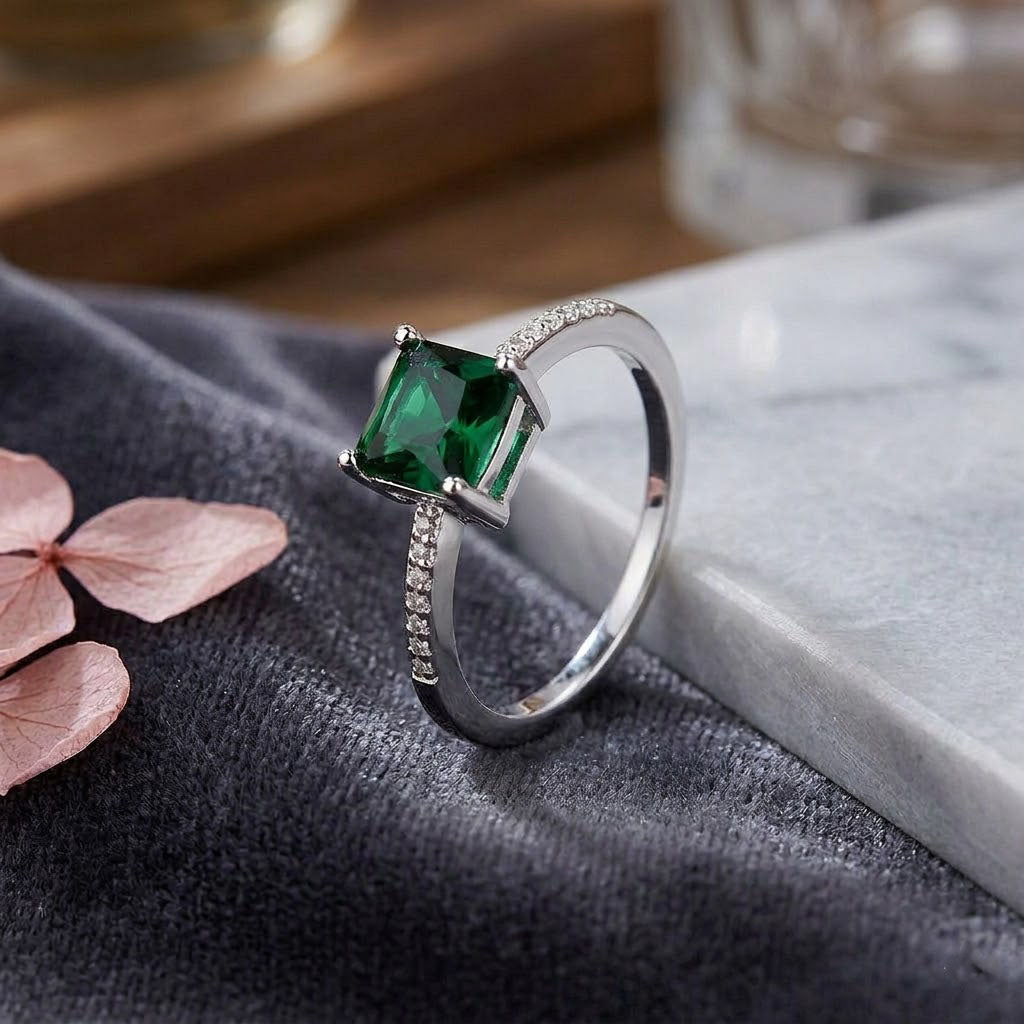 Vintage Emerald Cut Zircon Statement Ring