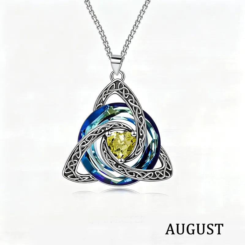 🔥LAST DAY 50% OFF - ✝️Birthstone Celtic Trinity Knot Necklace ✨