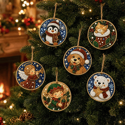 🔥🎄Christmas DIY Diamond Painting Ornaments Kit (6 PCS)🎅