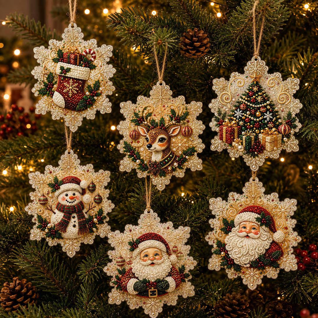 🔥🎄Christmas DIY Diamond Painting Ornaments Kit (6 PCS)🎅