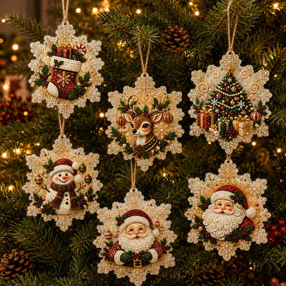 🔥🎄Christmas DIY Diamond Painting Ornaments Kit (6 PCS)🎅