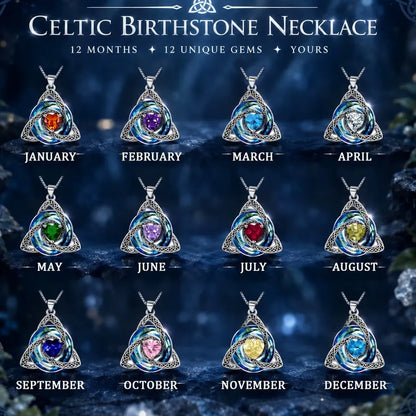 🔥LAST DAY 50% OFF - ✝️Birthstone Celtic Trinity Knot Necklace ✨