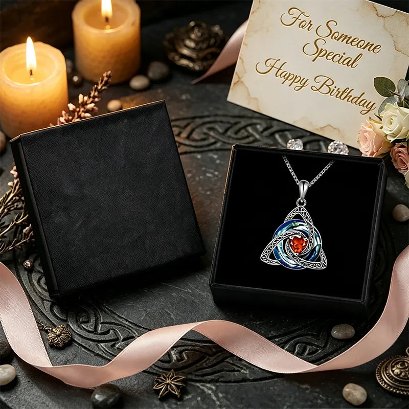 🔥LAST DAY 50% OFF - ✝️Birthstone Celtic Trinity Knot Necklace ✨