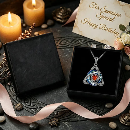 🔥LAST DAY 50% OFF - ✝️Birthstone Celtic Trinity Knot Necklace ✨