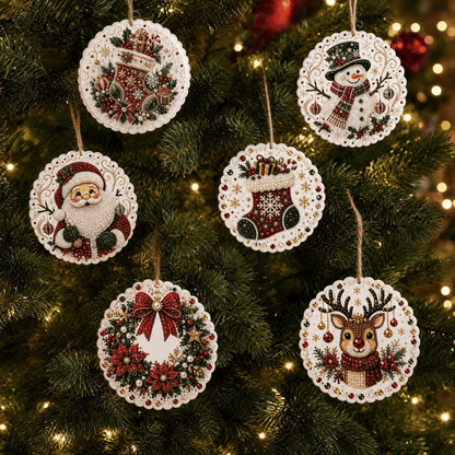 🔥🎄Christmas DIY Diamond Painting Ornaments Kit (6 PCS)🎅