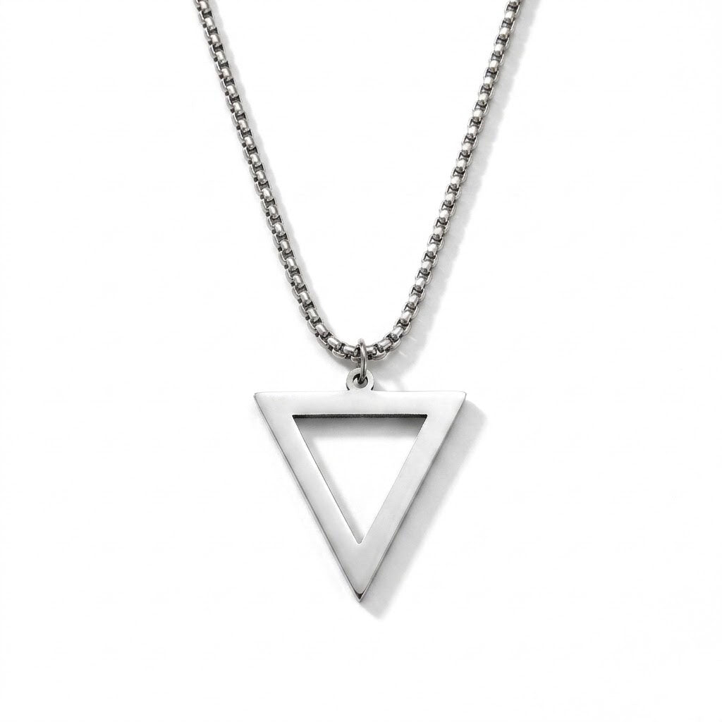 Urban Geometric Triangle Pendant Necklace