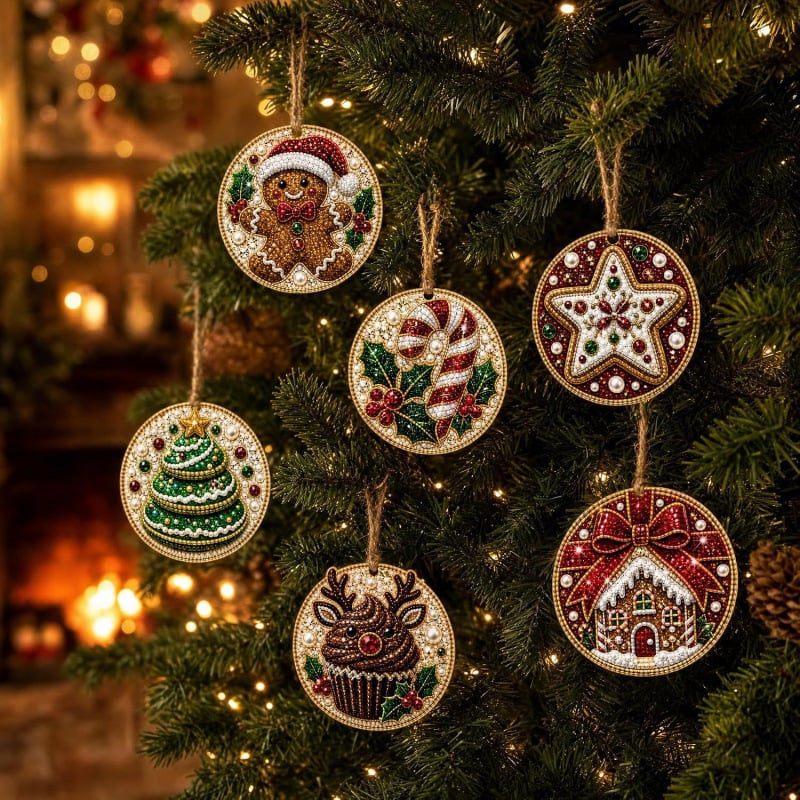 🔥🎄Christmas DIY Diamond Painting Ornaments Kit (6 PCS)🎅