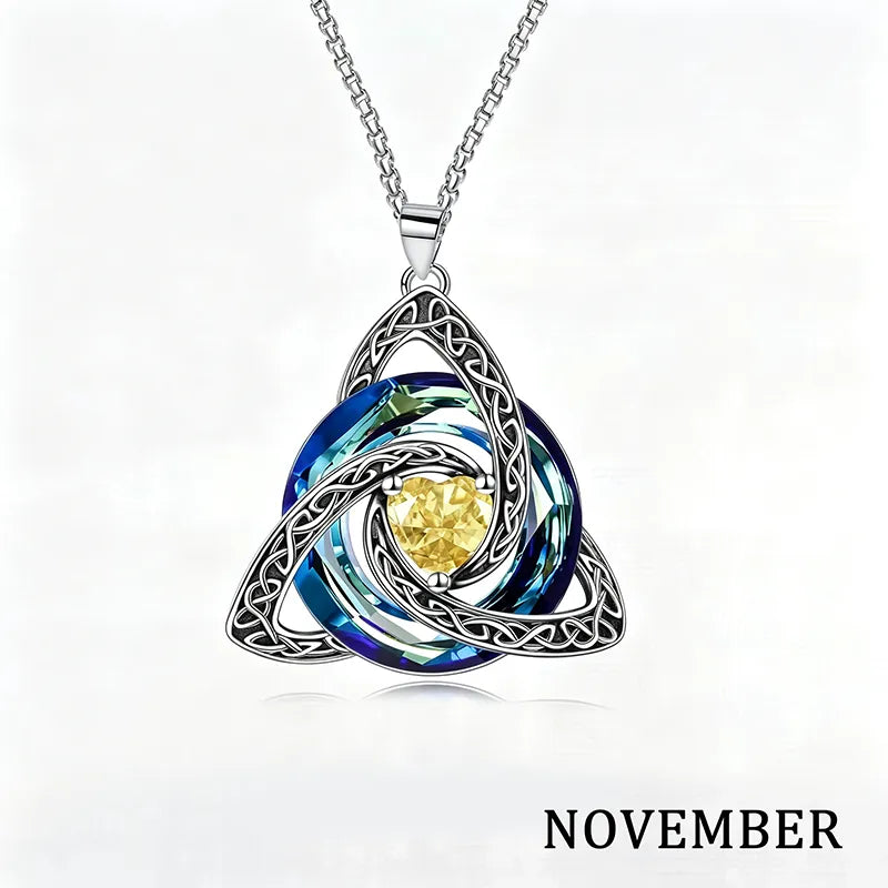 🔥LAST DAY 50% OFF - ✝️Birthstone Celtic Trinity Knot Necklace ✨
