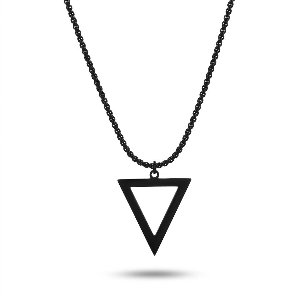 Urban Geometric Triangle Pendant Necklace