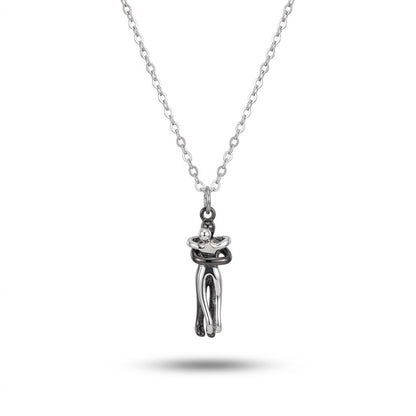 Minimalist Hugging Couple Pendant Necklace