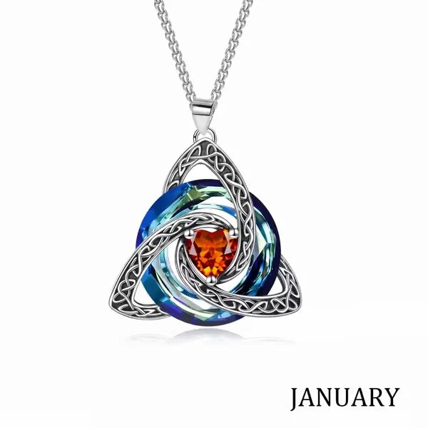 🔥LAST DAY 50% OFF - ✝️Birthstone Celtic Trinity Knot Necklace ✨