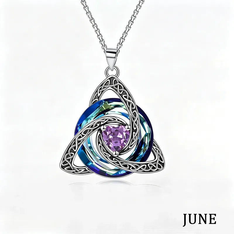 🔥LAST DAY 50% OFF - ✝️Birthstone Celtic Trinity Knot Necklace ✨