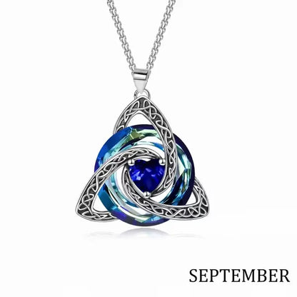 🔥LAST DAY 50% OFF - ✝️Birthstone Celtic Trinity Knot Necklace ✨