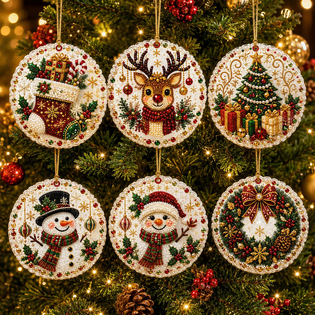🔥🎄Christmas DIY Diamond Painting Ornaments Kit (6 PCS)🎅