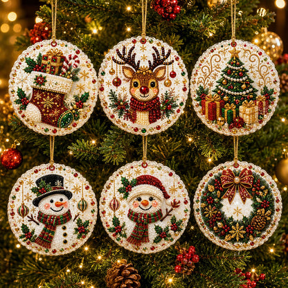 🔥🎄Christmas DIY Diamond Painting Ornaments Kit (6 PCS)🎅