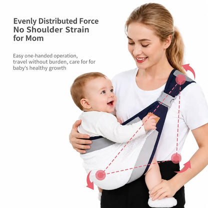 Single‑shoulder breathable baby carrier