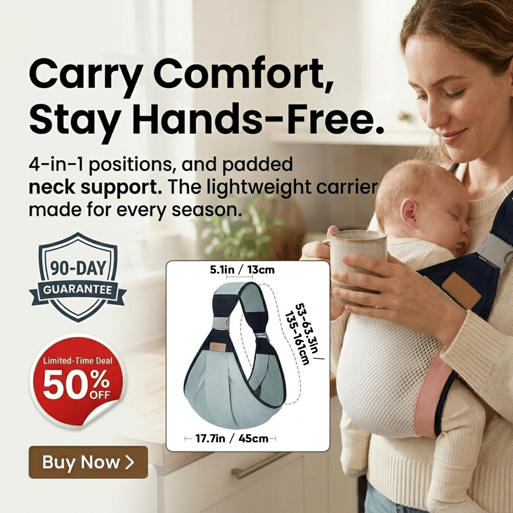 Single‑shoulder breathable baby carrier